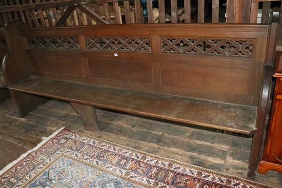 Large oak pew